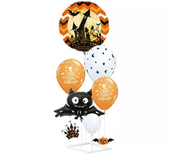Column Balloons White and Orange 9 Pieces