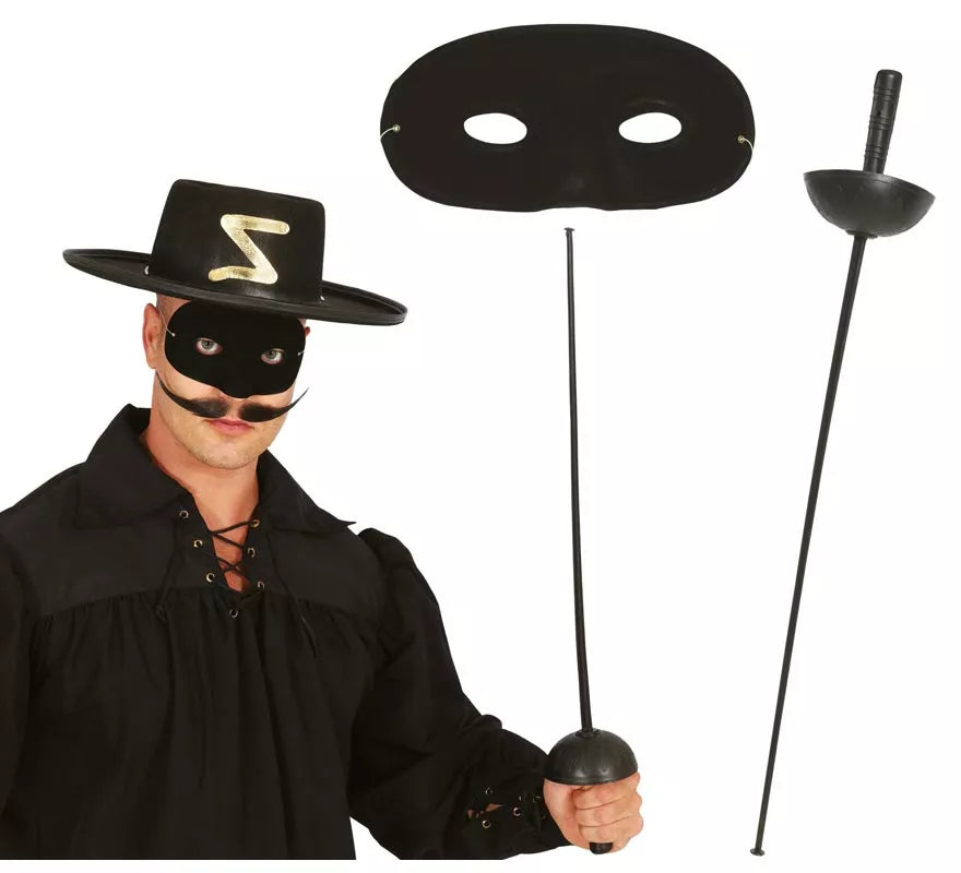 Conjunto antifaz y florete 63 cm. de heroe enmascarado