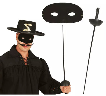 Conjunto antifaz y florete 63 cm. de heroe enmascarado