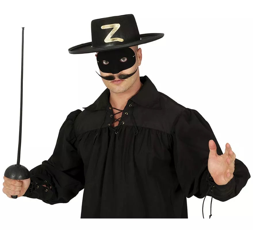 Translation missing: en.Conjunto antifaz y florete 63 cm. de heroe enmascarado