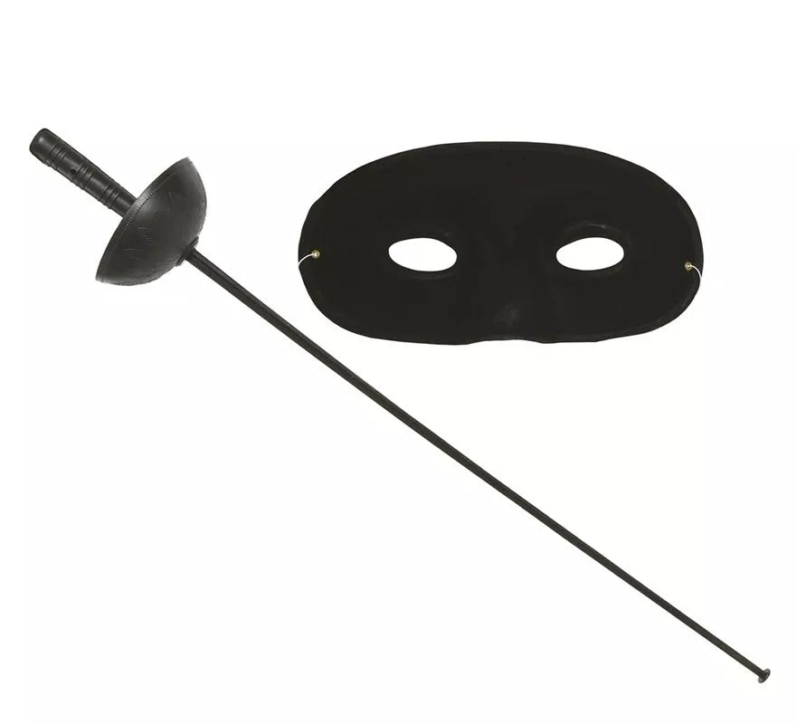 Conjunto antifaz y florete 63 cm. de heroe enmascarado