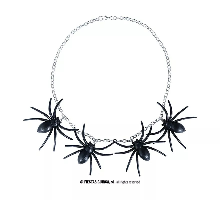 Conjunto de Collar y Pendientes de Arañas negras