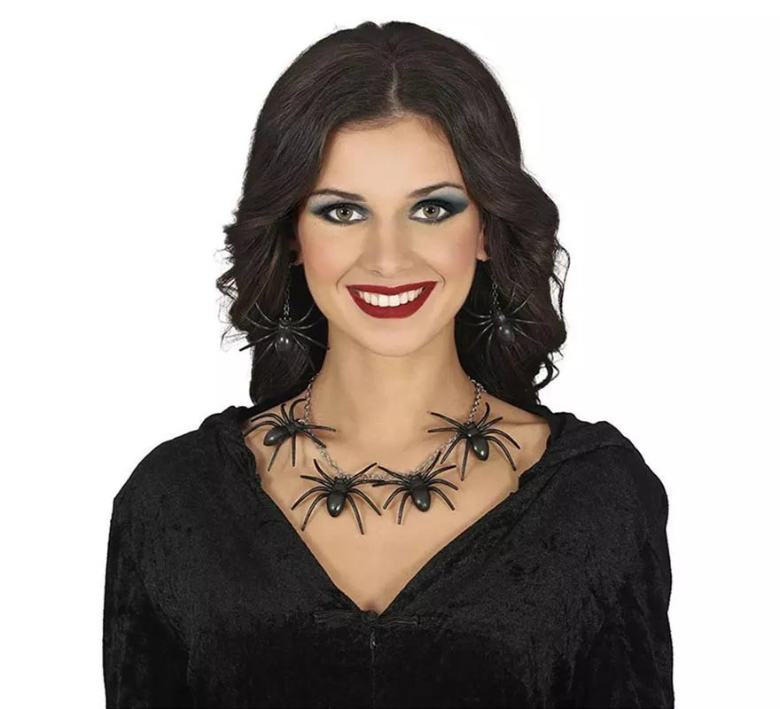Translation missing: en.Conjunto de Collar y Pendientes de Arañas negras