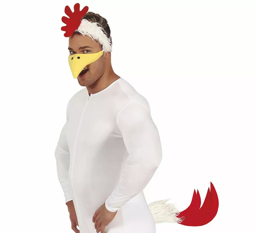 Conjunto de Gallina: Cola, Diadema y Pico