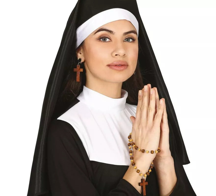 Conjunto de Pendientes Cruz y Rosario