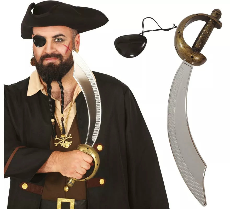 Conjunto de Sable pirata 47 cm. y parche