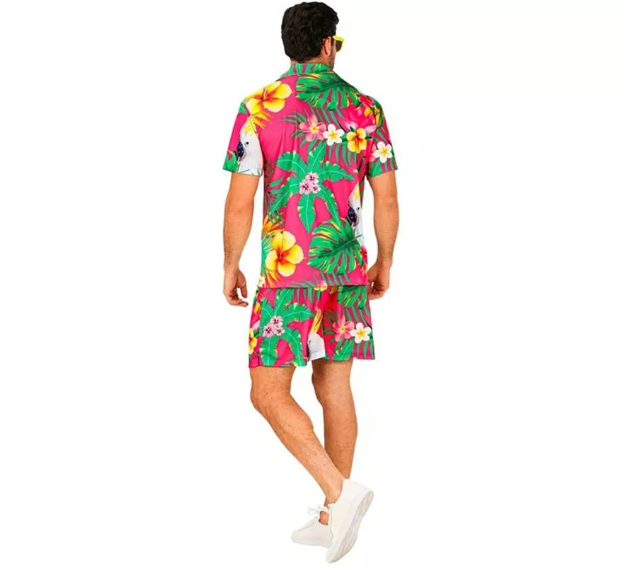 Translation missing: en.Conjunto de Verano con Estampado Cacatúa: Camisa y Shorts para hombre