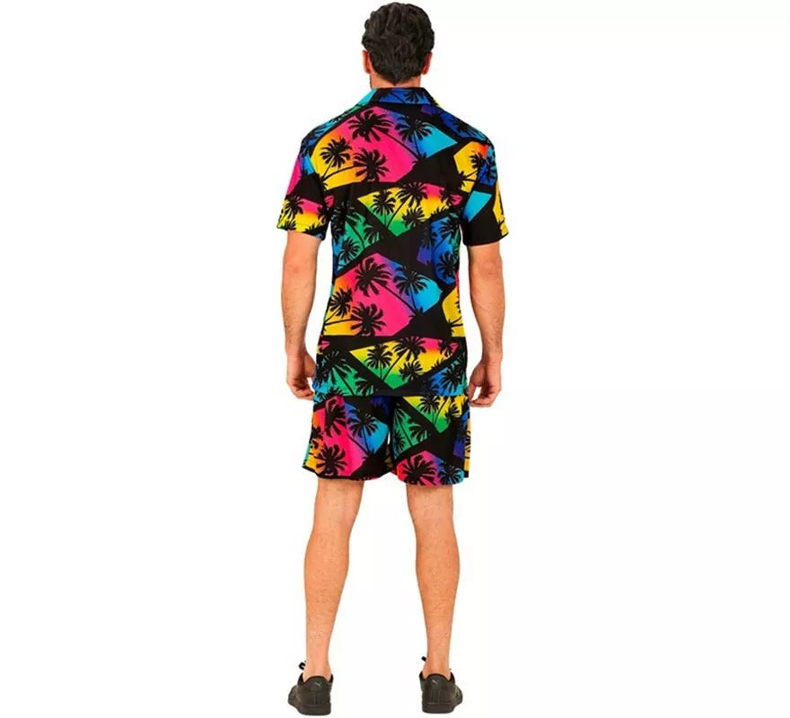 Translation missing: en.Conjunto de Verano con Estampado de Palmeras: Camisa y Shorts para hombre