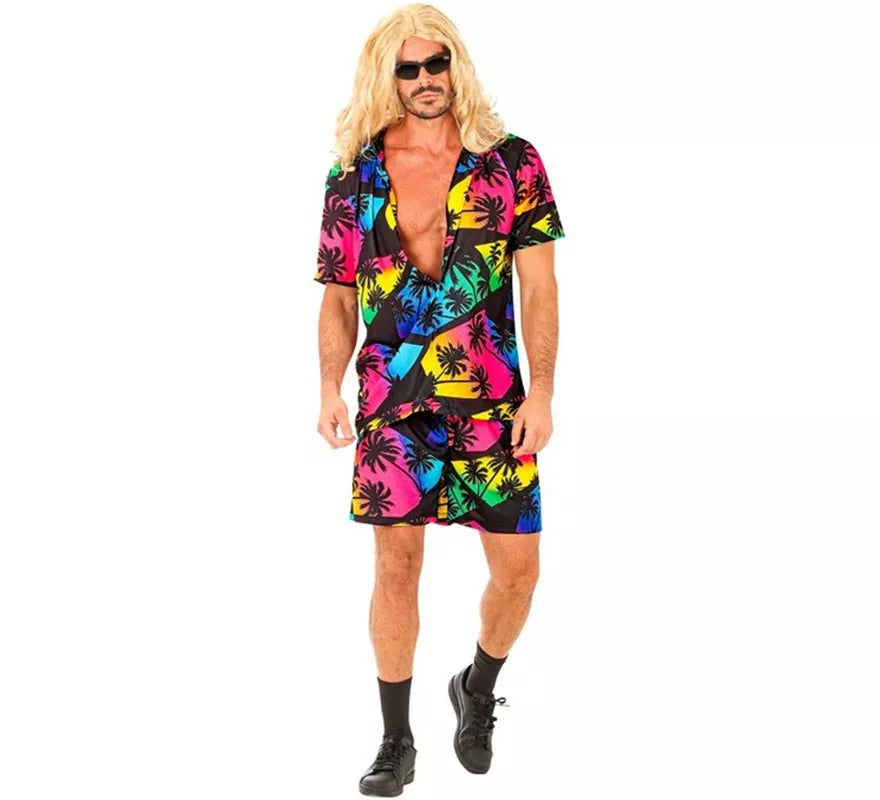 Translation missing: en.Conjunto de Verano con Estampado de Palmeras: Camisa y Shorts para hombre