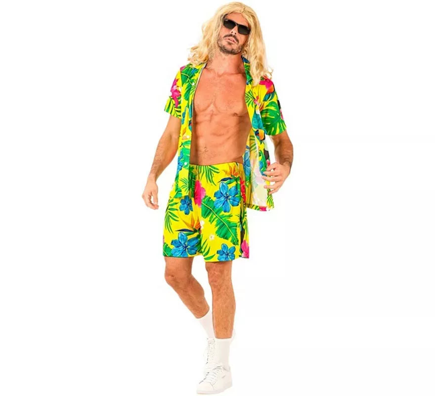 Conjunto de Verano con Estampado de Tucán: Camisa y Shorts para hombre