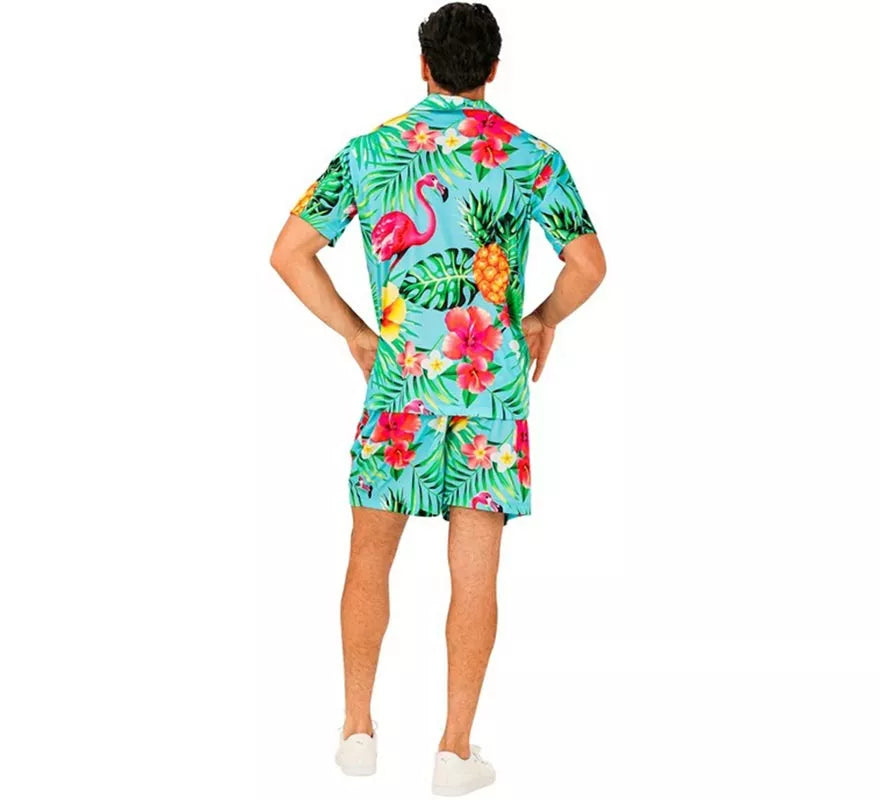 Translation missing: en.Conjunto de Verano con Estampado Tropical: Camisa y Shorts para hombre