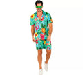 Conjunto de Verano con Estampado Tropical: Camisa y Shorts para hombre