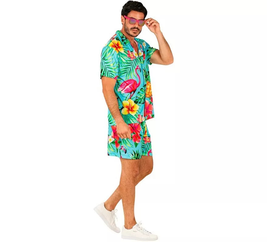 Translation missing: en.Conjunto de Verano con Estampado Tropical: Camisa y Shorts para hombre