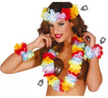 Conjunto Hawaiano de cinta, collar y muñequeras