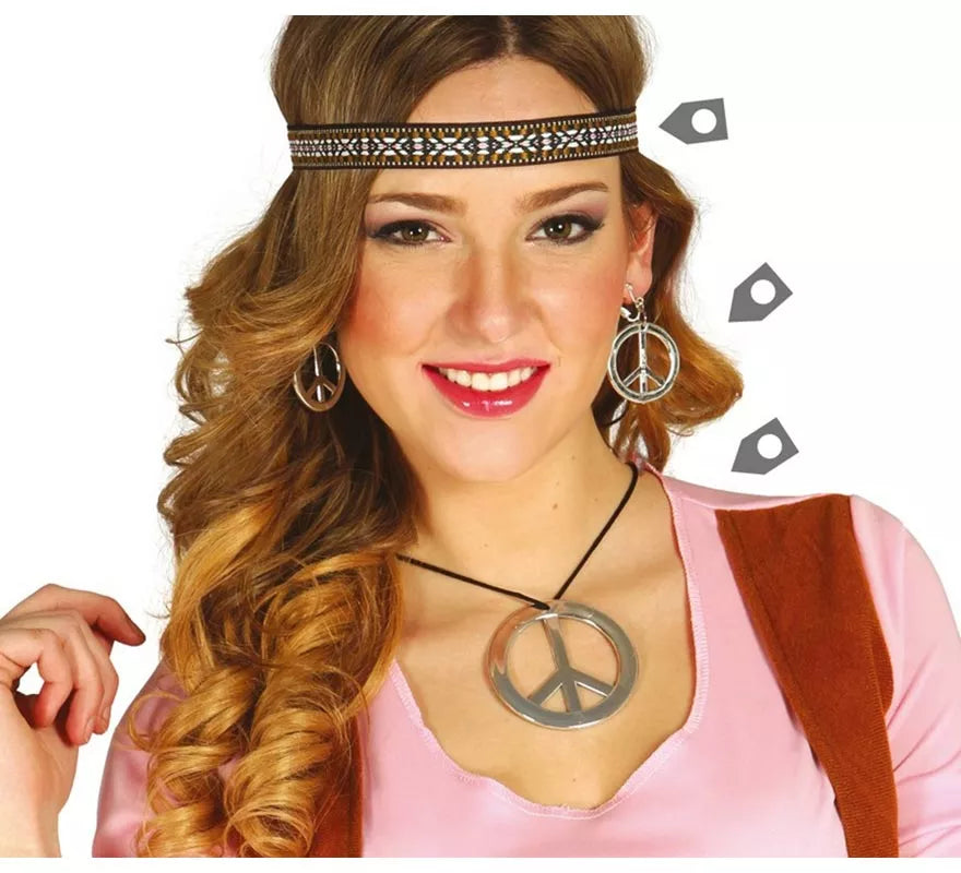 Conjunto Hippie de pendientes, collar y cinta