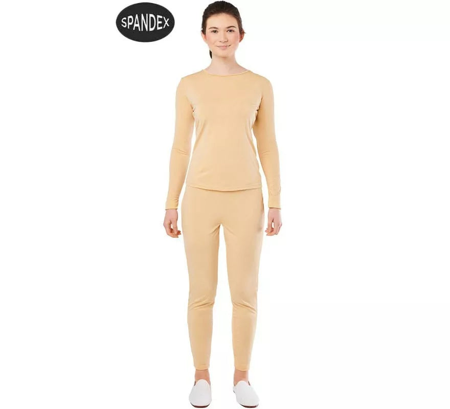 Conjunto Maillot Spandex en 2 piezas color Beige para mujer