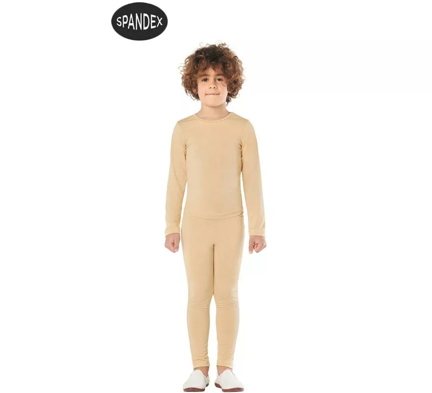Conjunto Maillot Spandex en 2 piezas color beige para niños