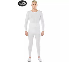 Conjunto de collant de elastano branco de 2 peças para homem