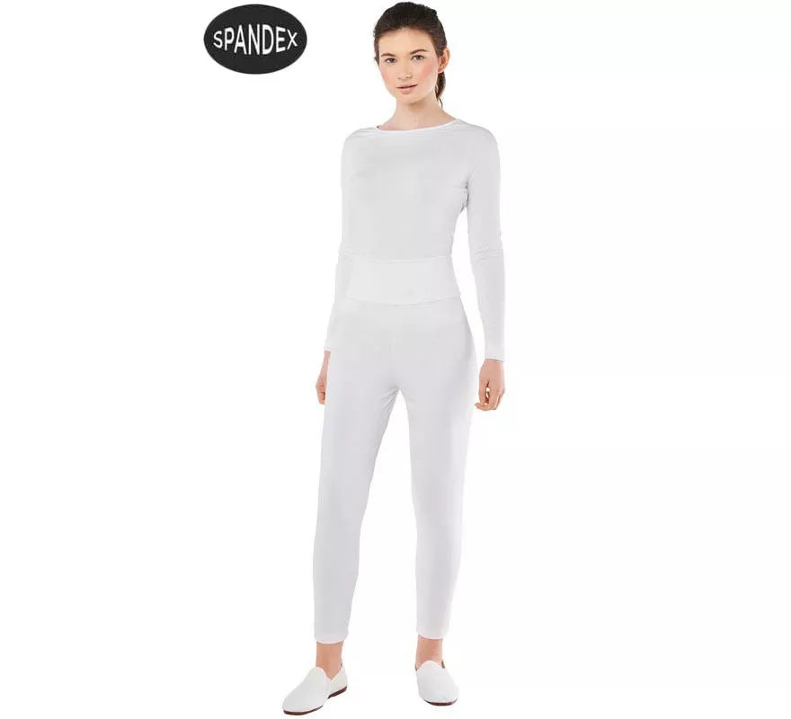 Translation missing: en.Conjunto Maillot Spandex en 2 piezas color Blanco para mujer