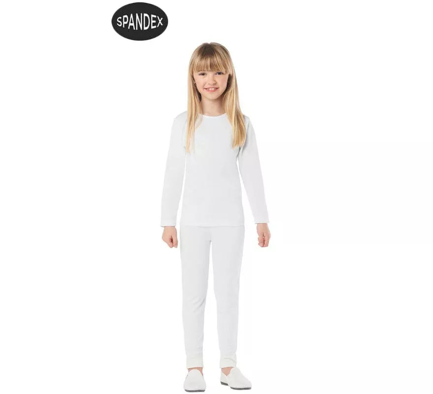 Conjunto Maillot Spandex en 2 piezas color Blanco para niños