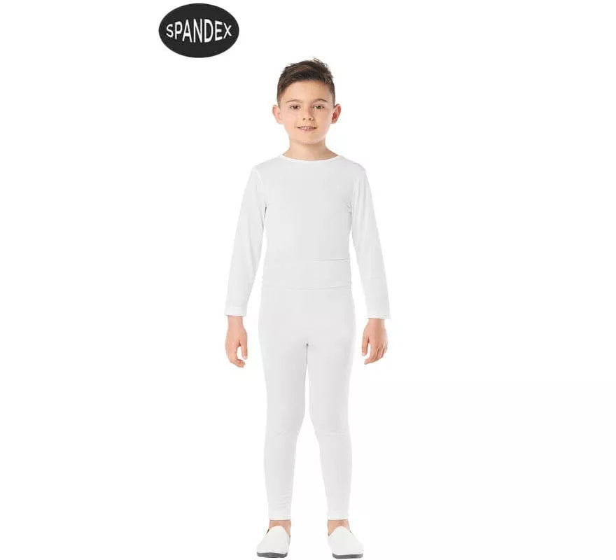 Translation missing: en.Conjunto Maillot Spandex en 2 piezas color Blanco para niños