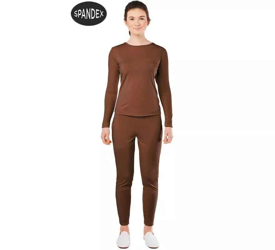 Conjunto Maillot Spandex en 2 piezas color Marron para mujer