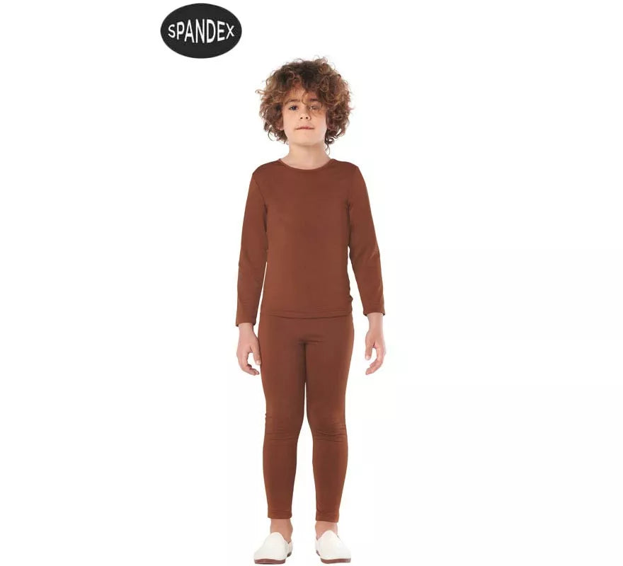 Conjunto Maillot Spandex en 2 piezas color Marron para niños