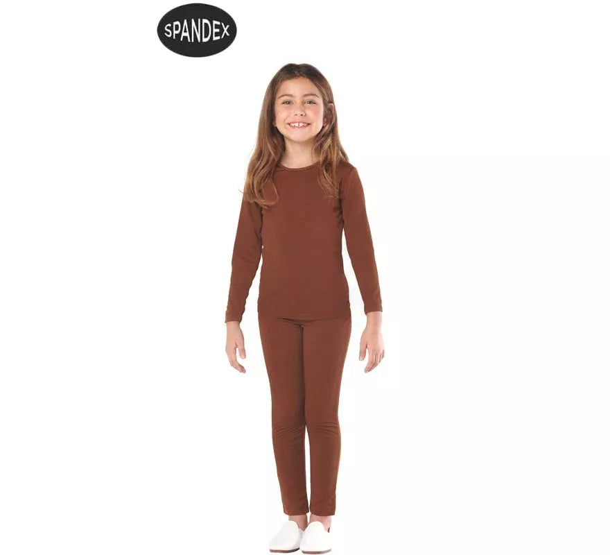 Conjunto Maillot Spandex en 2 piezas color Marron para niños