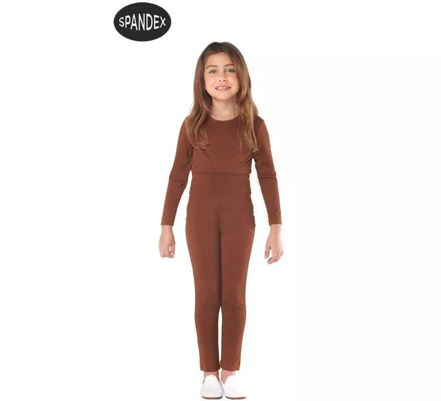 Translation missing: en.Conjunto Maillot Spandex en 2 piezas color Marron para niños