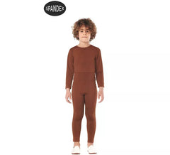 Brown 2-piece Spandex Leotard Set for children