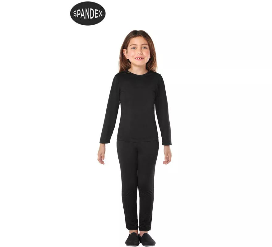 Translation missing: en.Conjunto Maillot Spandex en 2 piezas color Negro para niños