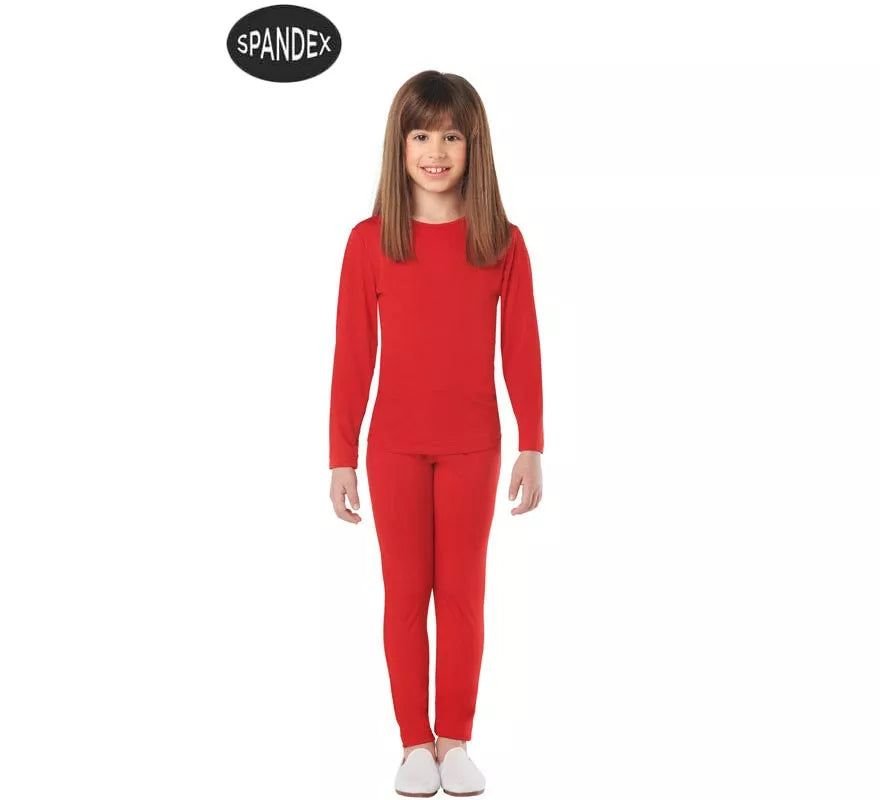 Conjunto Maillot Spandex en 2 piezas color Rojo para niños