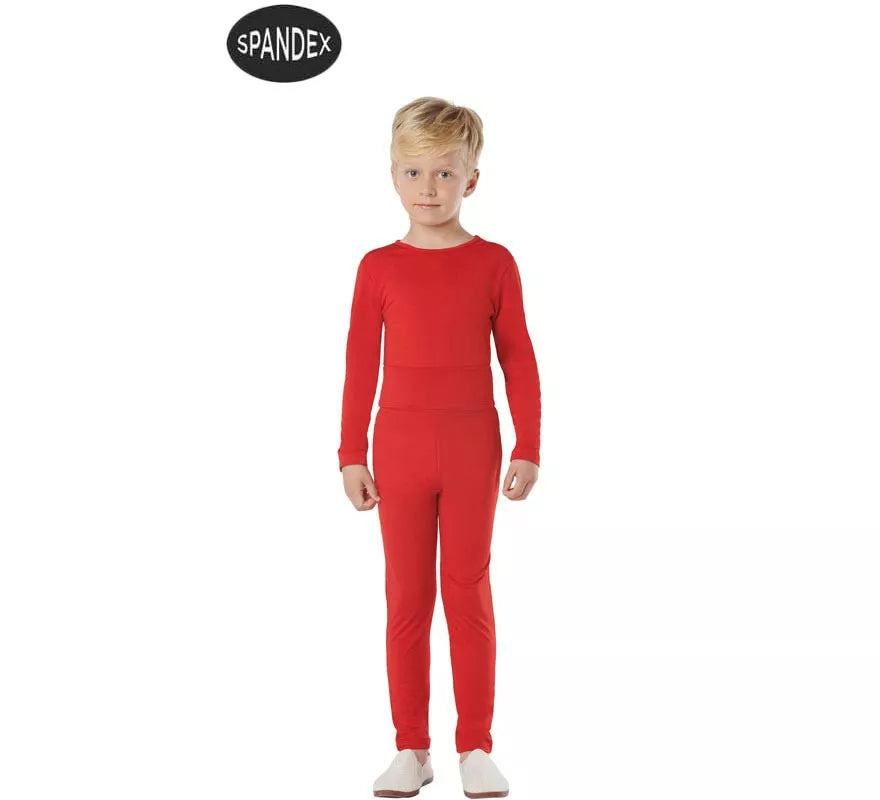 Translation missing: en.Conjunto Maillot Spandex en 2 piezas color Rojo para niños