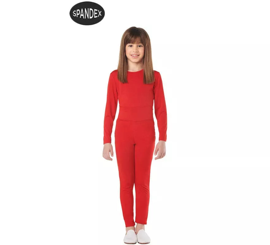 Translation missing: en.Conjunto Maillot Spandex en 2 piezas color Rojo para niños