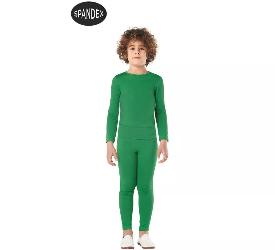 Translation missing: en.Conjunto Maillot Spandex en 2 piezas color Verde para niños