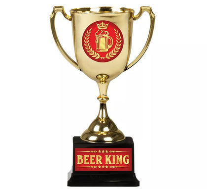 Copa Beer King dorado y rojo 18 cm