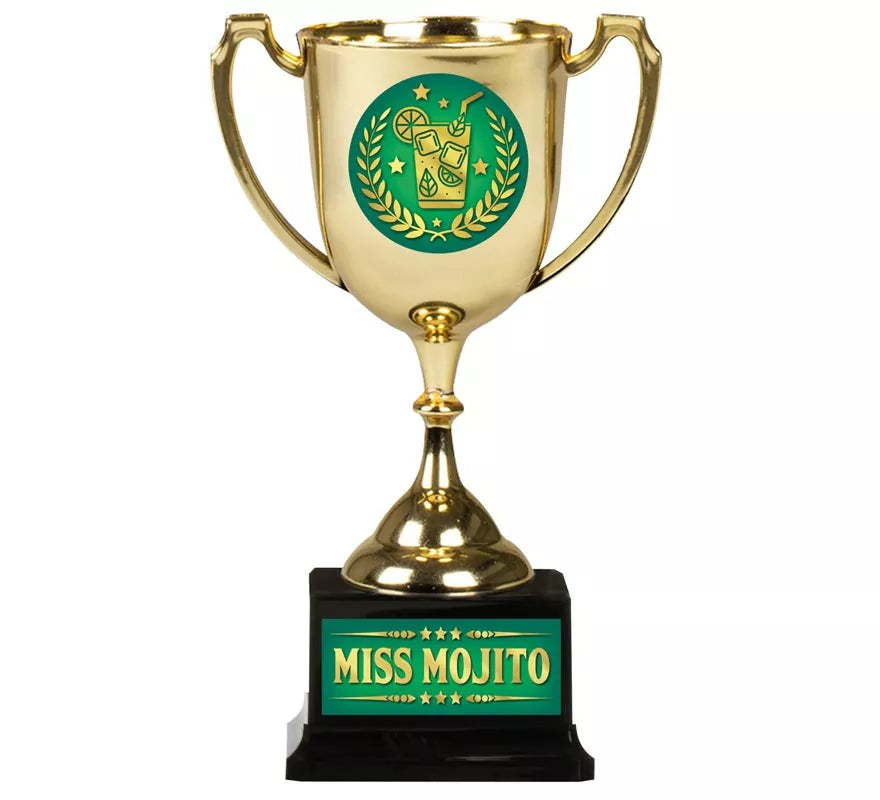 Copa Miss Mojito dorado y verde 18 cm