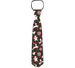 45cm green and red plaid Christmas figure tie