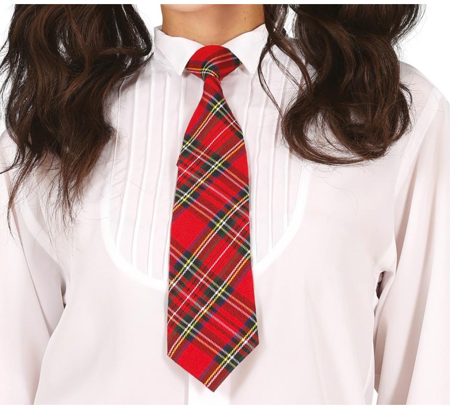 Corbata de Estudiante a cuadros de 45 cm