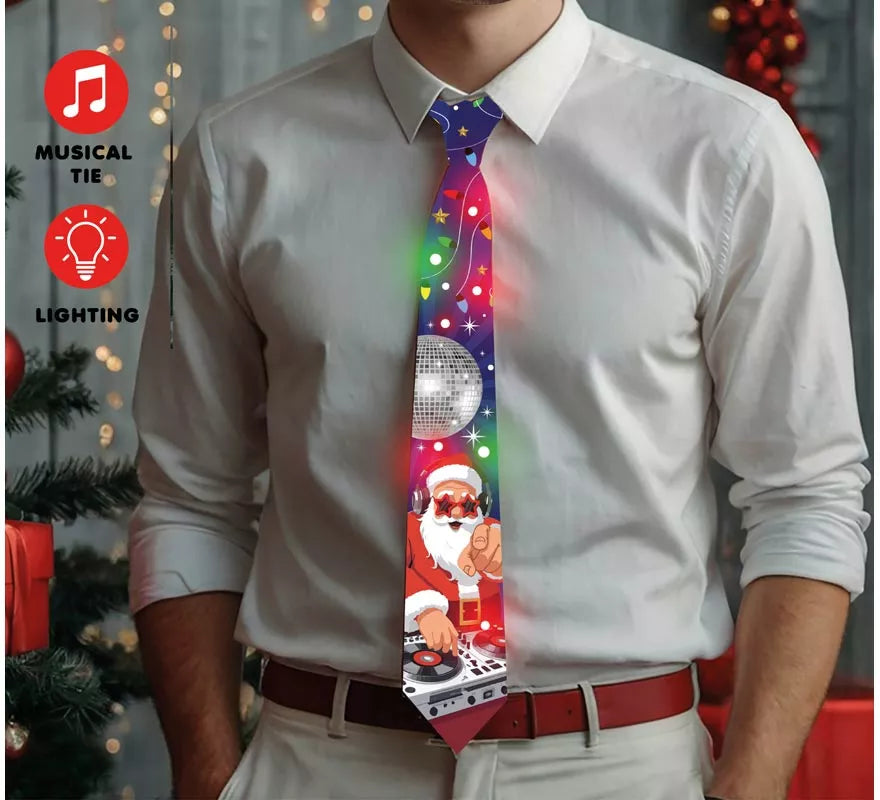 Translation missing: en.Corbata de Papá Noel DJ con Luz y Sonido de 45 cm