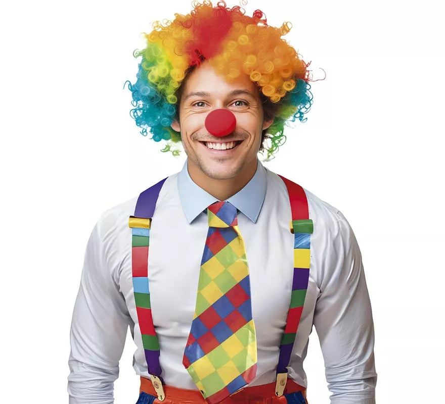 Corbata de Payaso cuadros 55 cms.