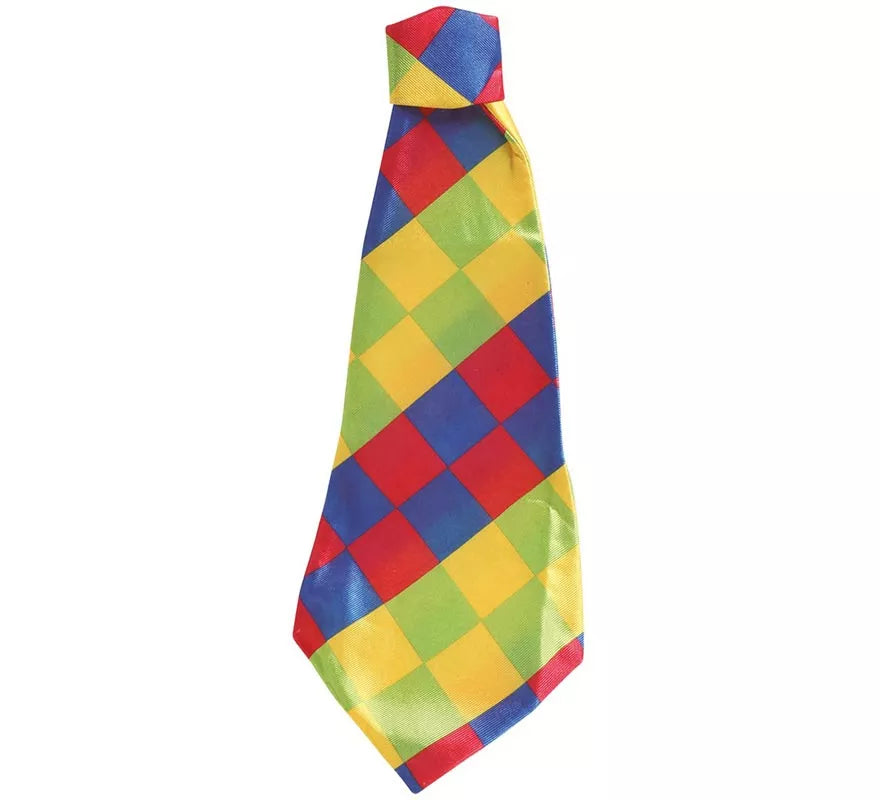 Corbata de Payaso cuadros 55 cms.