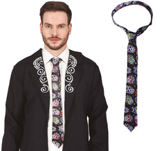 Thick Tie with Mexican Skulls