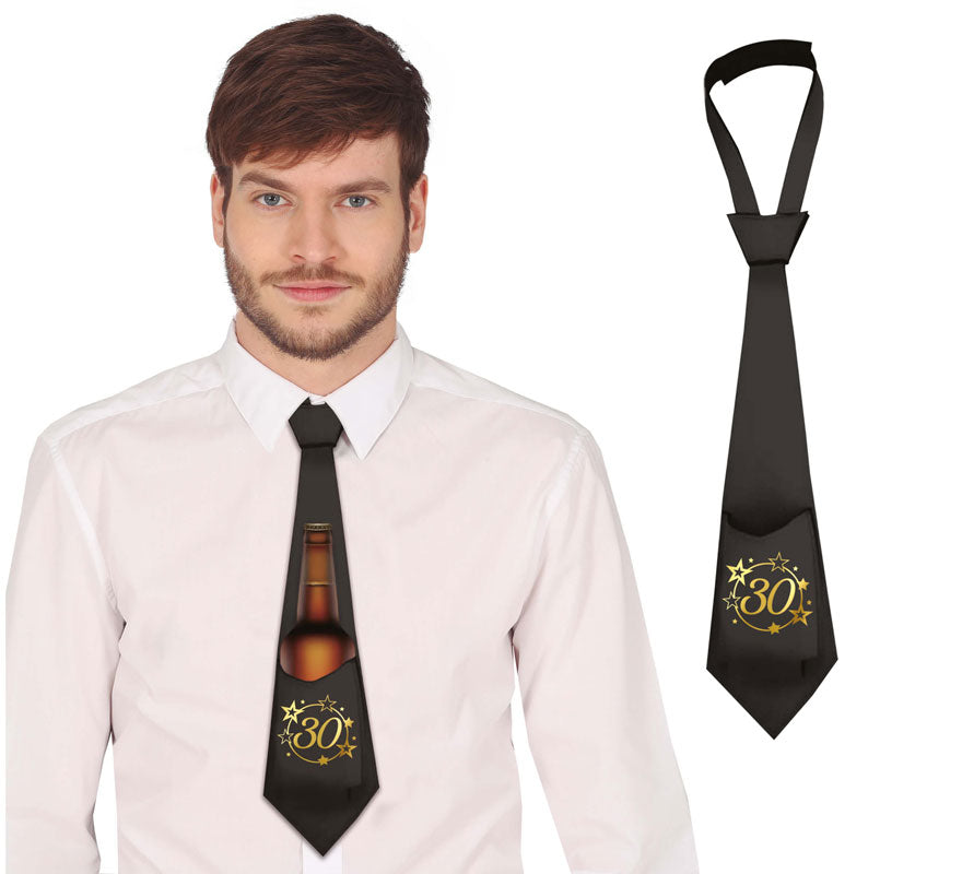 Corbata Negra de 30 Años Cumpleaños y Aniversarios