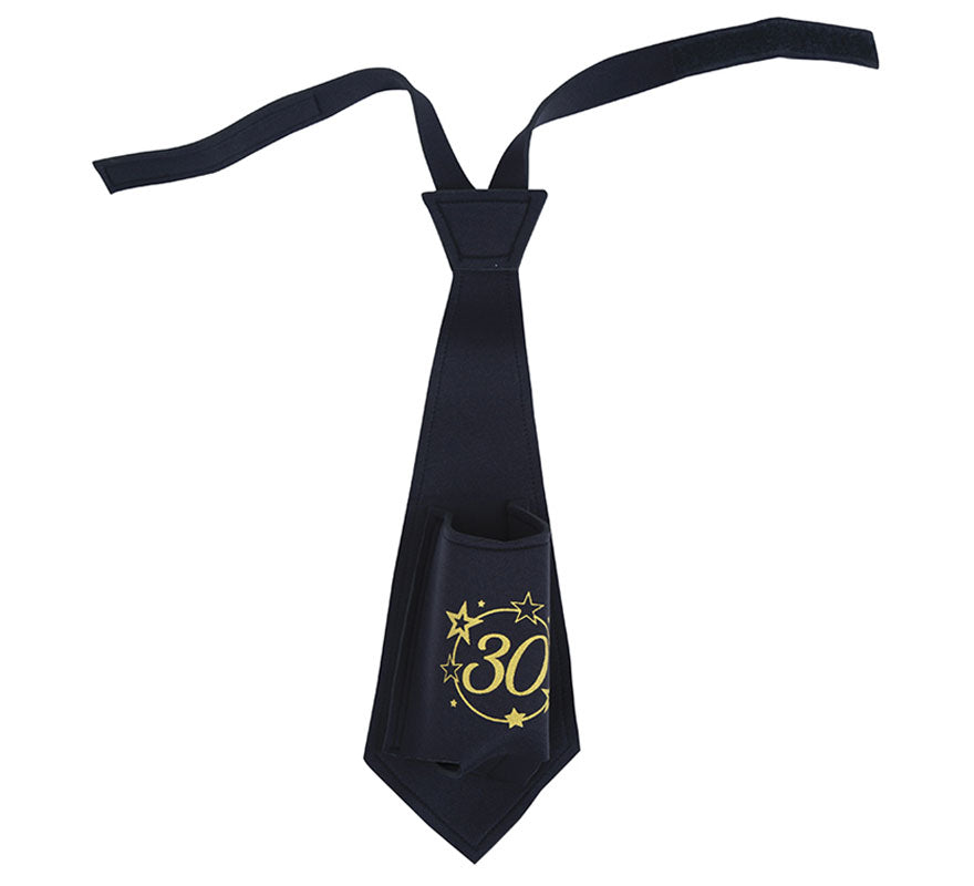 Corbata Negra de 30 Años Cumpleaños y Aniversarios