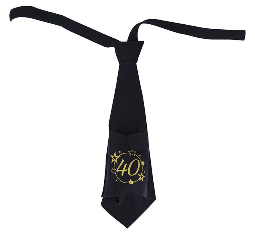 Corbata Negra de 40 Años Cumpleaños y Aniversarios