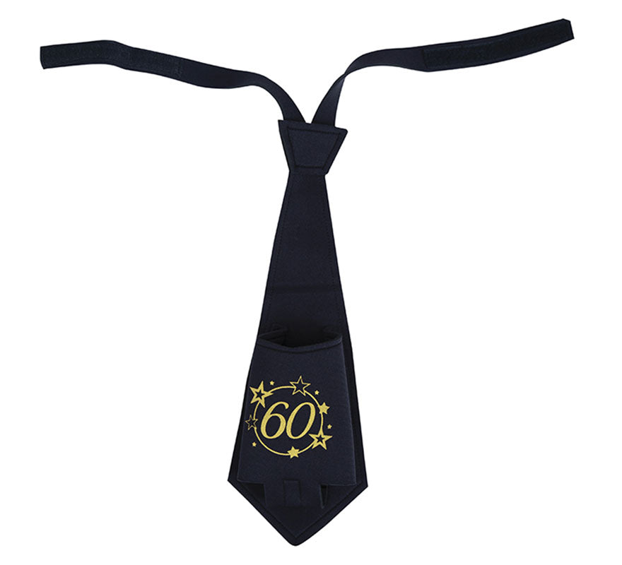 Corbata Negra de 60 Años Cumpleaños y Aniversarios