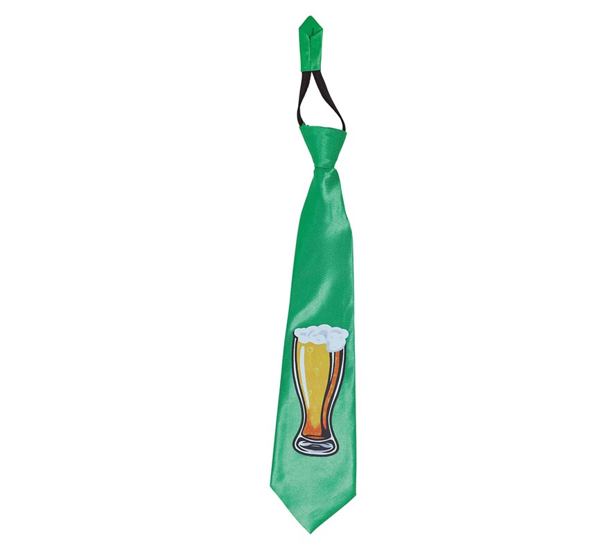 Corbata Verde con estampado de Cerveza de San Patricio