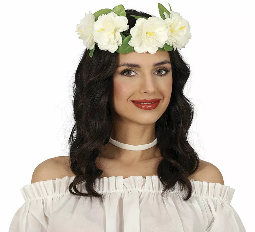 Corona de Flores blancas de 20 cm