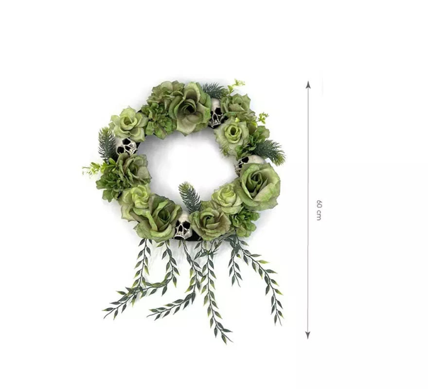 Translation missing: en.Corona de Flores verdes de 60x43 cm